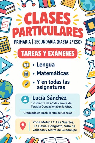 ¡CLASES PARTICULARES DE PRIMARIA Y SECUNDARIA!