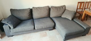 Sofá Chaise Longue Gris