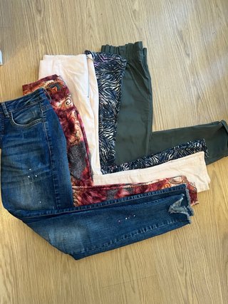 Lote 5 pantalones/leggins mujer talla 38 / única