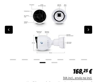 Unifi Bullet Camera G3 Series UVC-G3-BULLET-3 1080P Cámara de Vigilancia Bala IP para Exteriores con Infrarrojos