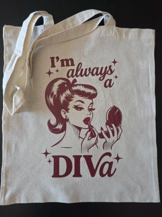 Tote bag beige con estampado