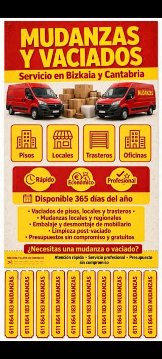 Vaciados y mudanzas