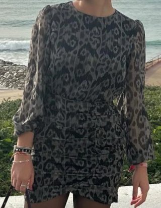 Vestido Estampado Leopardo Brownie