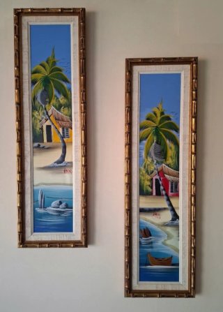 Set de 2 Cuadros Pintura Caribeña