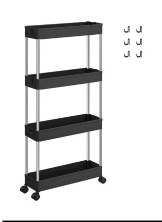 Carro Almacenamiento SONGMICS 4 Niveles, Negro