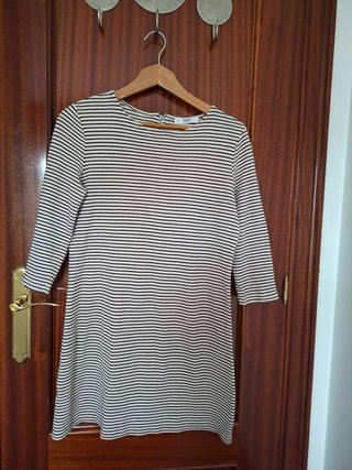 Vestido Mango Rayas Blanco y Negro