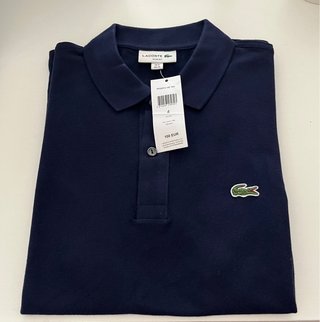 Camiseta nueva  Lacoste Slim Fit Azul Manga Corta
