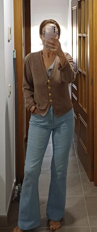 Lote de chaqueta de punto y vaqueros