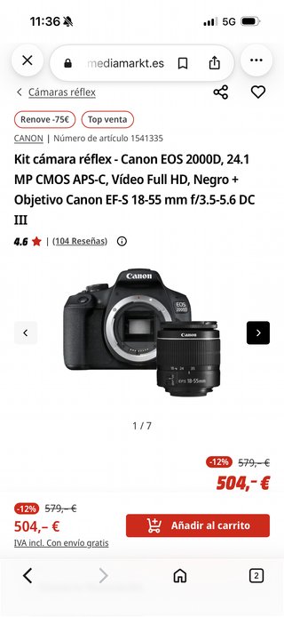 Canon EOS 2000D Kit 18-55mm