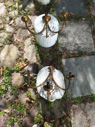 2 Apliques de Latón Antiguos para Velas