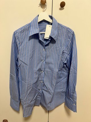 Camisa Mango Azul a Rayas Talla M