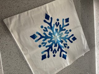 Funda de Cojín Navideña con Copo de Nieve