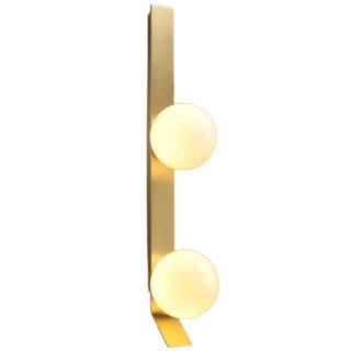 Aplique de pared con dos esferas de vidrio