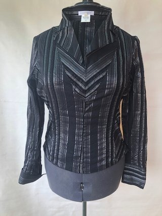 Camisa de Rayas Negra y Gris Talla M