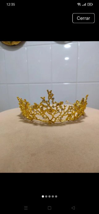 Tiara Corona Nupcial Dorada
