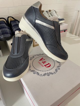 Zapatos V&D Azul y Plata