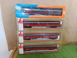 Set de 4 Vagones de Pasajeros Lima y Roco H0