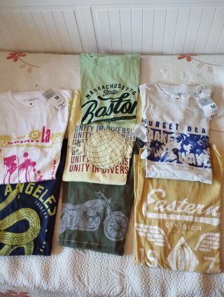Lote 6 Camisetas Manga Corta Talla M y 1 talla S