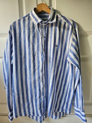 Camisa Rayas Custi Mikelo Talla 3 (M) Azul-Blanco