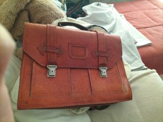 Cartera de Cuero Marrón. Antigua con poco uso