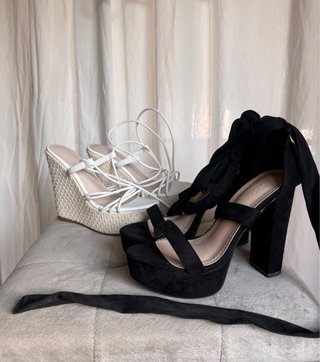 Lote de 2 pares de tacones y cuñas
