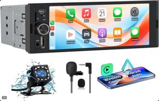 Radio 1 DIN 6,36" CarPlay + Android Auto + Cámara