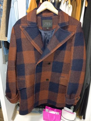 Abrigo Zara Cuadros Talla M
