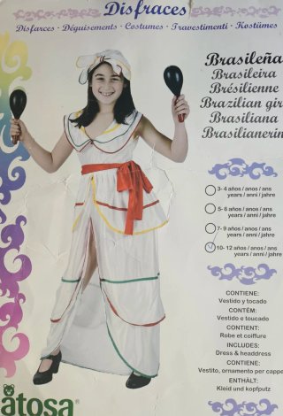 Disfraz de Brasileña Atosa Talla 10-12 años