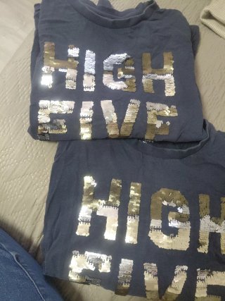 2 Camisetas Manga Larga con Lentejuelas Talla 9.10