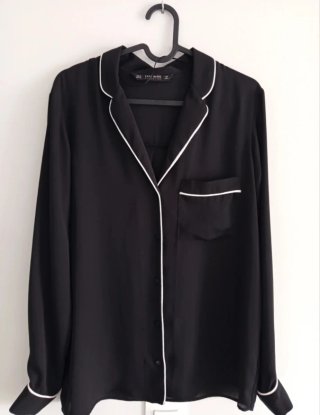 Camisa fluida negra Zara
