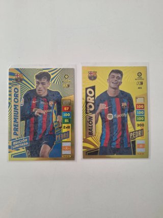 2 Cromos Pedri Adrenalyn: Premium Oro y Balón Oro
