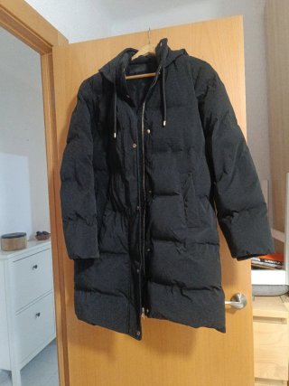 Abrigo Anorak Zara Negro