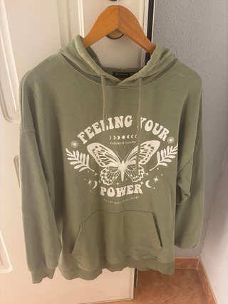 Sudadera Verde Stradivarius Talla M