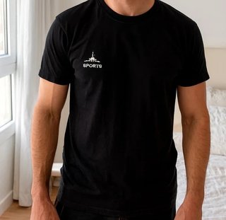 Camiseta deportiva negra talla M gimnasio hombre
