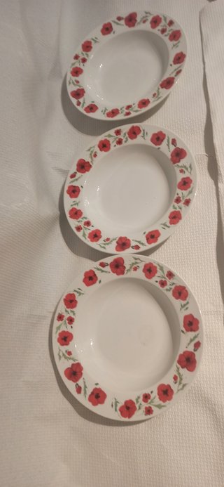 Set de 3 Platos Hondos con Flores