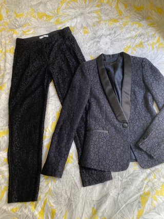 Traje pantalon Zara Mujer Negro y Azul Marino XS