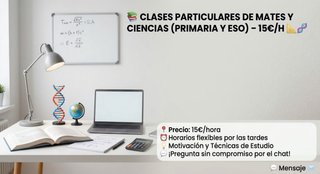CLASES PARTICULARES DE MATES Y CIENCIAS