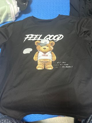 Camiseta Negra Estampado Oso