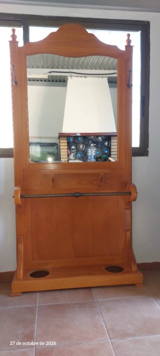 Recibidor de Madera Maciza con Espejo