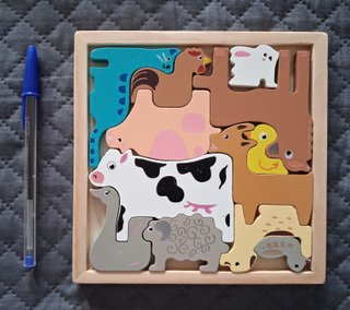 Puzzle con animales de madera