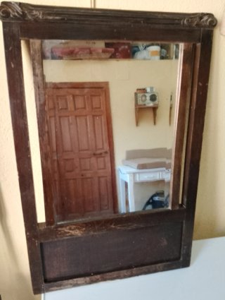 Espejo Antiguo de Madera