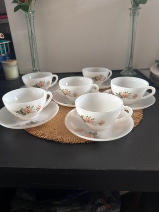 Juego de 6 tazas de café con plato