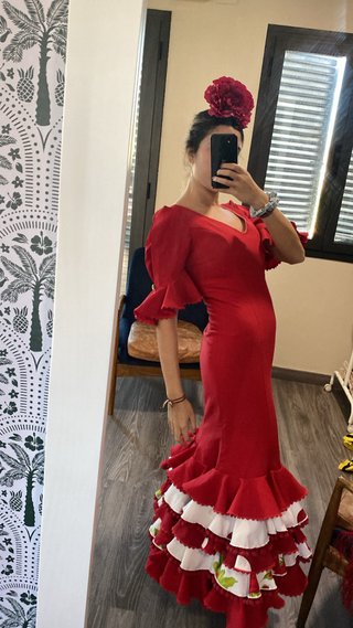 Traje de flamenca rojo