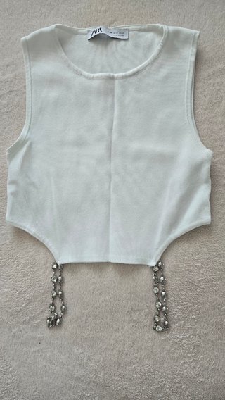 Top Blanco Zara Talla M
