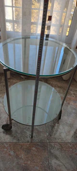 Mesa redonda de cristal