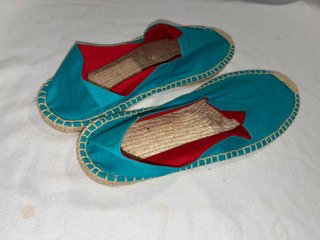 Alpargatas Planas de Lona Turquesa Talla 44