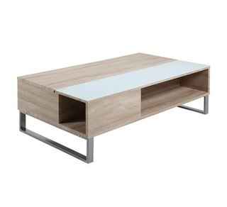 Mesa de centro Movian Inn madera y cristal 60x100
