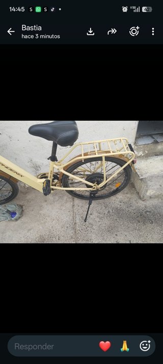 Bicicleta Eléctrica Phoenix Color Crema.  Acostado