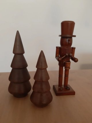 Set de 3 Adornos Navideños de Madera
