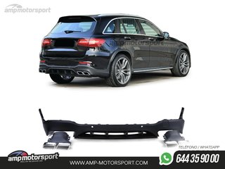 DIFUSOR TRASERO CON COLAS PARA MERCEDES GLC X253 NEGRO MATE